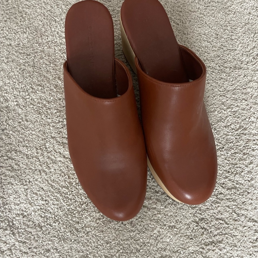 Everlane Rich Brown Leather Mules